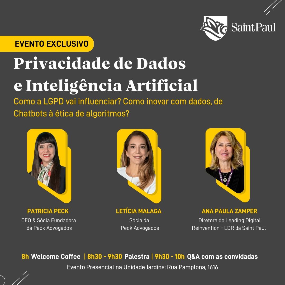 Evento híbrido (SP): Privacidade de Dados e Inteligência Artificial: Como a LGPD vai influenciar?
