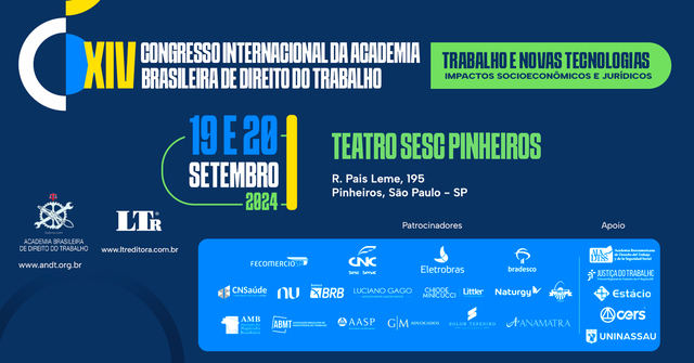 Evento presencial (SP): XIV Congresso Internacional da ABDT