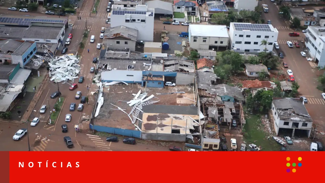 Imagem de um dos locais atingidos pelo tornado no Paraná (Imagem: Análise Editorial/Ari Dias/AEN)
