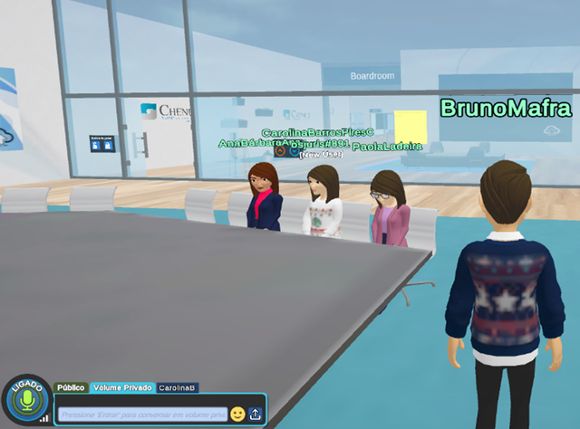 Imagem da sala de reunião do CHENUT, durante visita guiada com a equipe (Imagem: Divulgação)