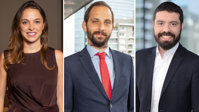 Maria Cecilia Vieira, Bruno Leandro Palhares Perez e Diego Yago Rodrigues, novos sócios do escritório Veirano Advogados (Imagem: Divulgação)