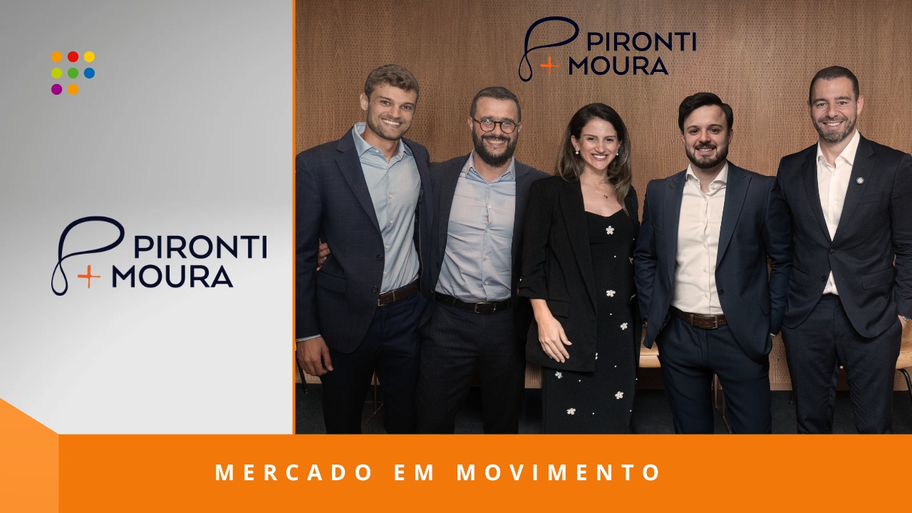 Da esq. para dir.: Augusto Assis (advogado), Eduardo Moura (sócio e COO), Mirela Ziliotto (sócia diretora), Rafael Lovato (sócio diretor) e Rodrigo Pironti (sócio fundador e CEO) todos do Pironti+Moura (Imagem: Análise Editorial/Divulgação)