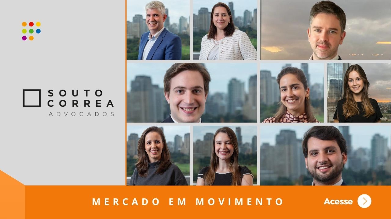 Da esq. para a dir: Rafael Francisco Alves, Beatriz Mantovani Bergamo, João Gustavo Gomes Santiago, Lucas Graça, Vanessa Winkler, Stefânia Françoso Giosa, Thabata Rodrigues, Juliana Costa e Thiago Loyola, sócios do Souto Correa Advogados (Imagem: Análise Editorial/Divulgação)